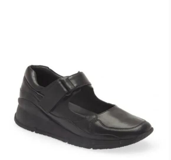 Jeffrey Campbell Shoes - Jeffrey Campbell Kicks Wedge Sneakers 11 Black NWOT Mary Jane Leather Preppy